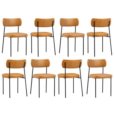 Kit com 8 Cadeira Mila Laminado Wisky - Fdecor