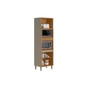 Ver imagem 5 de Torre Quente de Cozinha Allure C/ 5 Portas e 2 Nichos P/ Fornos 70cm Jequitiba/gris Fosco - Linea