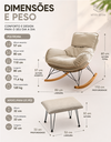 Ver imagem 6 de Easy Cozy Poltrona de Balanço com Apoio para Os Pés – Conforto e Relaxamento Bege