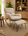 Ver imagem 3 de Easy Cozy Poltrona de Balanço com Apoio para Os Pés – Conforto e Relaxamento Bege