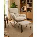 Ver imagem 3 de Easy Cozy Poltrona de Balanço com Apoio para Os Pés – Conforto e Relaxamento Bege