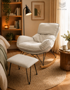 Ver imagem 4 de Easy Cozy Poltrona de Balanço com Apoio para Os Pés – Conforto e Relaxamento Bege