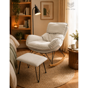 Ver imagem 4 de Easy Cozy Poltrona de Balanço com Apoio para Os Pés – Conforto e Relaxamento Bege