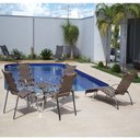 Ver imagem 1 de Conjunto Cadeiras e Mesa Centro + Espreguiçadeira em Alumínio Trama Original