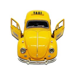 Super Carrinho Fusquinha Taxi Amarelo Miniatura Fusca 12 Cm Decoração Coleção - 1