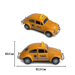 Super Carrinho Fusquinha Taxi Amarelo Miniatura Fusca 12 Cm Decoração Coleção - 6