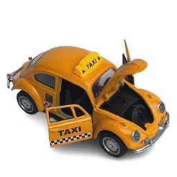 Super Carrinho Fusquinha Taxi Amarelo Miniatura Fusca 12 Cm Decoração Coleção - 5