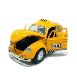 Super Carrinho Fusquinha Taxi Amarelo Miniatura Fusca 12 Cm Decoração Coleção - 8
