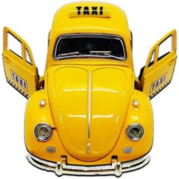 Super Carrinho Fusquinha Taxi Amarelo Miniatura Fusca 12 Cm Decoração Coleção - 7