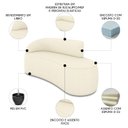 Ver imagem 3 de Sofá 3 Lugares para Sala 180cm Orgânico Wendi Linho Bege I01 - Mpozenato