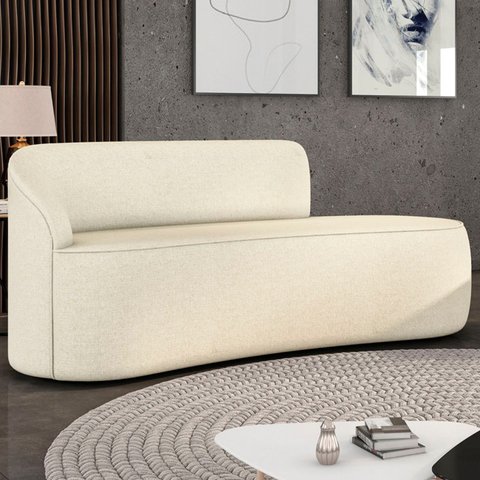 Sofá 3 Lugares para Sala 180cm Orgânico Wendi Linho Bege I01 - Mpozenato