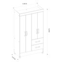 Ver imagem 4 de Guarda Roupa Solteiro Mobi 04 Portas com Espelho Flex Branco Rosa - Móveis Albatroz
