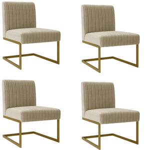 Kit 4 Cadeira Jantar Zay Sala Quarto Clínica Consultório:bege