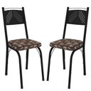 Ver imagem 1 de Kit 2 Cadeiras de Jantar em Aço Tubular 151 Sf Preto/Mosaico Palha - Movelpolo