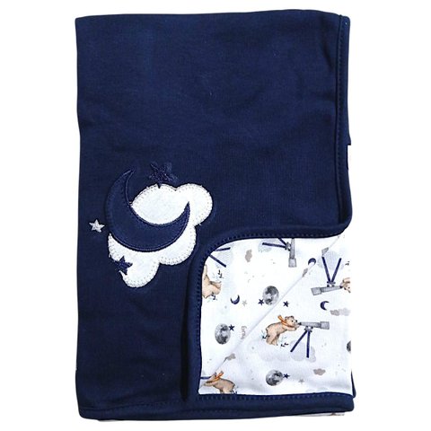 Manta de Suedine Bebê Lunar Azul Marinho - Hug