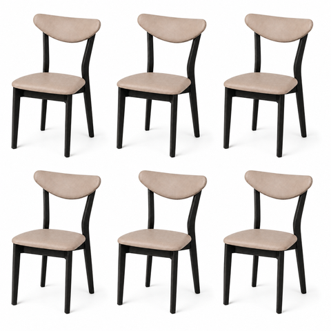 Kit 6 Cadeira de Jantar Madeira Maciça Floripa Estofada Premium Ergonomica Confortável Di Franco