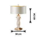 Ver imagem 3 de Abajur Decorativo de Mesa Iluminaria Adana em Mármore e Metal - 68x38cm