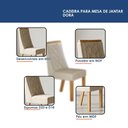 Ver imagem 6 de Mesa de Jantar Dora 120x80 Vidro 40mm Cinamomo Off White com Kit 4 Cadeiras Veludo Bege -Valdemóveis
