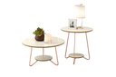 Ver imagem 1 de Conjunto Mesa de Centro/apoio Liz Off White / Freijó Sala Ej Móveis