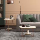 Ver imagem 2 de Conjunto Mesa de Centro/apoio Liz Off White / Freijó Sala Ej Móveis
