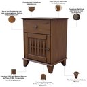 Ver imagem 5 de Kit 02 Mesas de Cabeceira 1 Porta 1 Gaveta 50cm Madeira Maciça Aton S05 Ipê - Lyam Decor