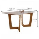 Ver imagem 3 de Mesa de Jantar 6 Lugares Nápoles/Luísa com Vidro Cinamomo/Off White/Bege - Cel Móveis