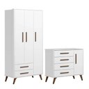 Ver imagem 1 de Quarto de Bebê Q Encanto Retrô com Roupeiro e Cômoda - Leartam Shop