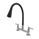 Ver imagem 1 de Torneira Misturador Cozinha Tubo Conic Flexível Preto Duplo 2 Jato Mesa