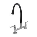 Ver imagem 5 de Torneira Misturador Cozinha Tubo Conic Flexível Preto Duplo 2 Jato Mesa