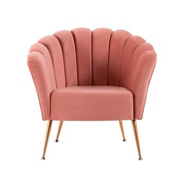 Poltrona Pétala Base Metal - Rosa daf - 2