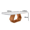 Ver imagem 2 de Mesa Ane 220cm Madeira e Vidro Mobillare