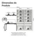 Ver imagem 3 de Conjunto Home Office 2 Armários Neo com Espelhos 1 Escrivaninha 2 Prateleiras Branco/Nero Madesa