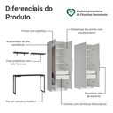 Ver imagem 4 de Conjunto Home Office 2 Armários Neo com Espelhos 1 Escrivaninha 2 Prateleiras Branco/Nero Madesa