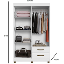 Ver imagem 3 de Guarda Roupa Copacabana New 4 Portas Benetil Móveis - Cinamomo
