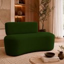 Ver imagem 1 de Sofá Decorativo Orgânico Curvo Sala de Estar Feijão 110cm - Paraná Metal:Verde