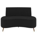 Ver mais imagens de Sofá 2 Lugares para Sala Living 135cm Pés Palito Tamar K04 Veludo Preto - Mpozenato