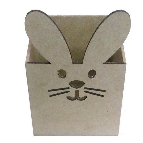 Kit com 12 Caixas Mdf sem Tampa Coelho Tam: 9l X 9c X 14a Cm