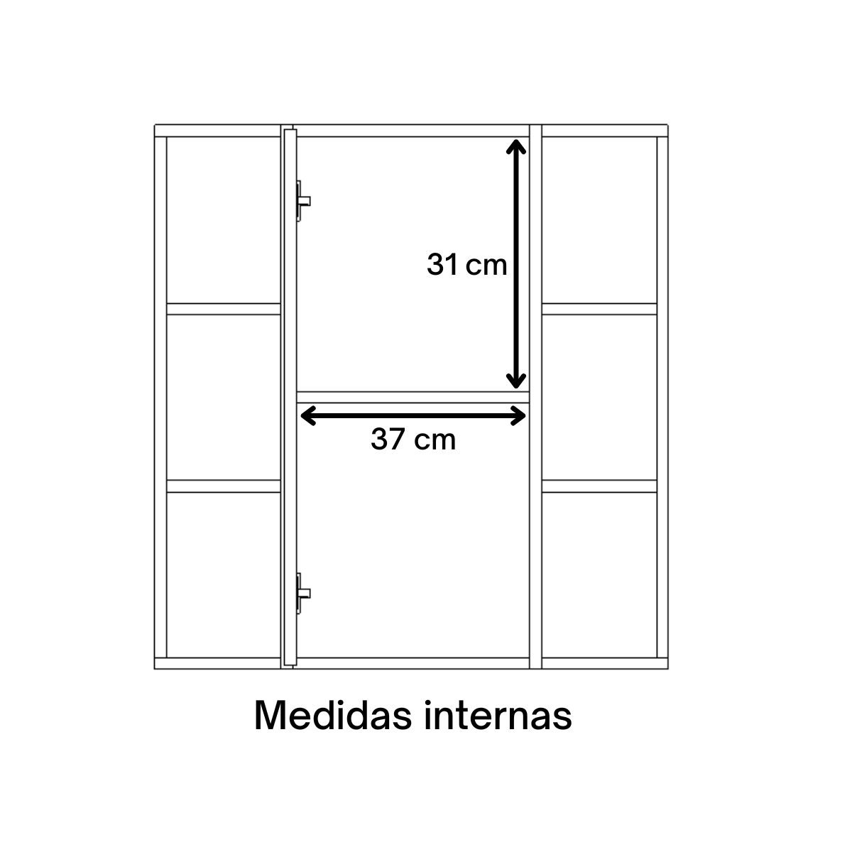 Armário Aéreo Banheiro 1 Porta com Espelho e 2 Nichos Mdf Plancasa:branco - 4