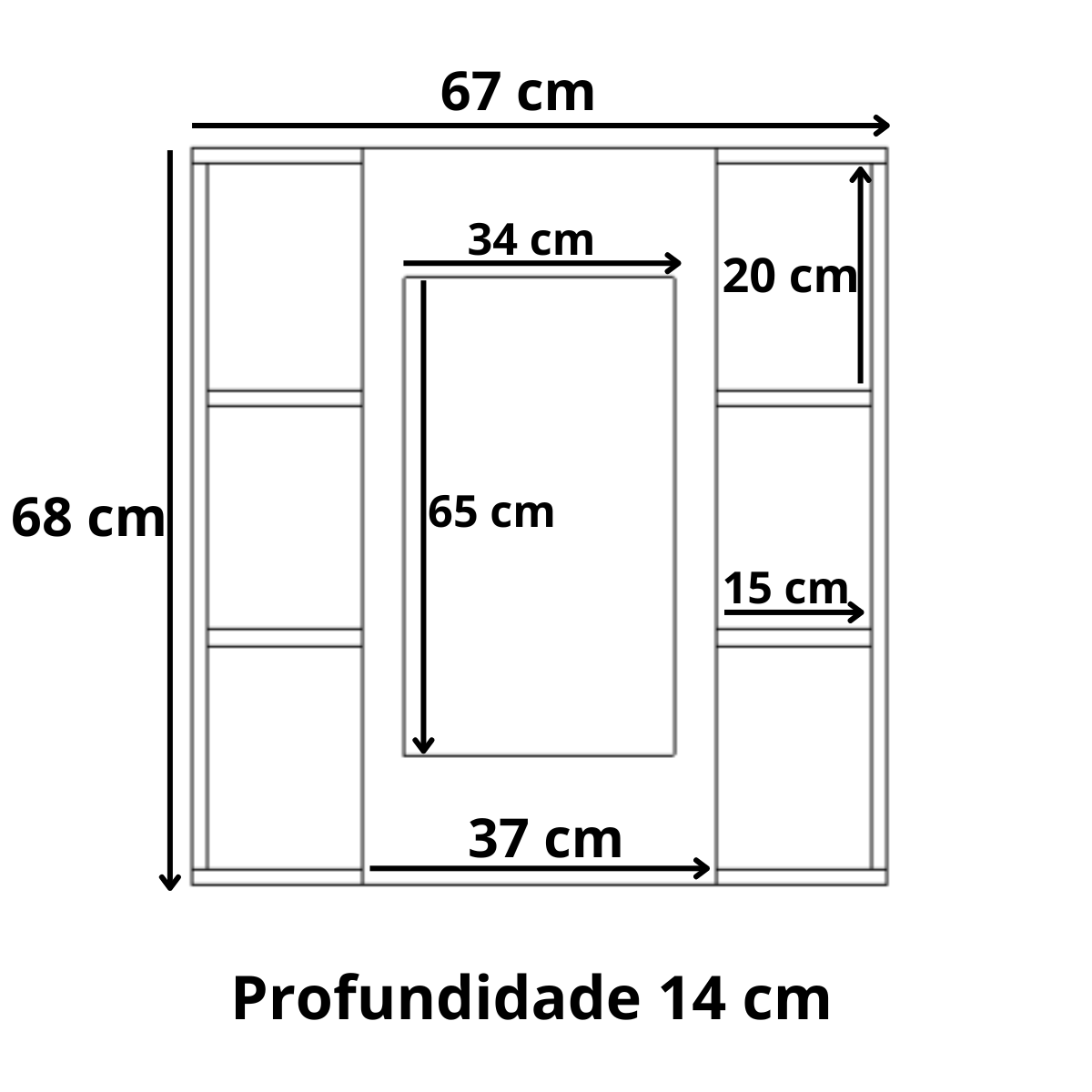 Armário Aéreo Banheiro 1 Porta com Espelho e 2 Nichos Mdf Plancasa:branco - 5