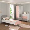Quarto Infantil Completo com Colchão Incluso Doçura Multimóveis Mp4333 Branco/cinza/rosa - 2