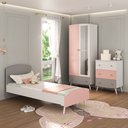 Ver imagem 2 de Quarto Infantil Completo com Colchão Incluso Doçura Multimóveis Mp4333 Branco/cinza/rosa