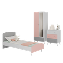 Ver imagem 1 de Quarto Infantil Completo com Colchão Incluso Doçura Multimóveis Mp4333 Branco/cinza/rosa