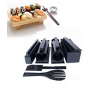 Ver imagem 1 de Kit para Fazer Sushi em Casa 11 Peças com Faca Rolo Molde Rolete Plástico Alimentar Preto