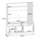 Ver imagem 4 de Estante Home Theater para TV 55 pol 160cm Arturo B01 Cinamomo Off White - Lyam Decor