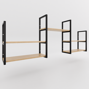 Prateleira Suspensa Flutuante Linda e Elegante Suportes em Metalon Tábua Mdf/mdp Móvel Industrial