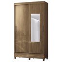 Ver imagem 2 de Guarda Roupa Solteiro 107cm 2 Portas com Espelho Thales Jequitibá S01 - Mpozenato