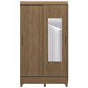 Ver imagem 6 de Guarda Roupa Solteiro 107cm 2 Portas com Espelho Thales Jequitibá S01 - Mpozenato
