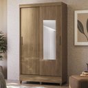 Ver imagem 1 de Guarda Roupa Solteiro 107cm 2 Portas com Espelho Thales Jequitibá S01 - Mpozenato