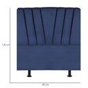 Ver imagem 2 de Cabeceira Solteiro Cama Box Estofada 90 Cm Lile Suede Azul Marinho
