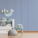 Ver imagem 1 de Papel de Parede Chevron Azul Quarto Menino Rolo 3m